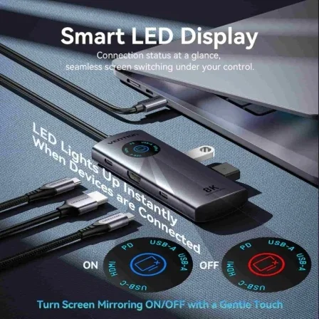 Vention Docking Station 5 en 1 USB-C 8K Gris TQXHB Vention Docking Station 5 en 1 USB-C 8K Gris TQXHB
